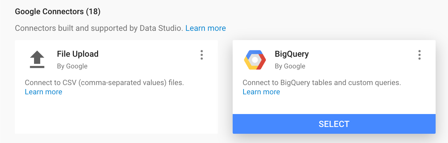 Select the BigQuery Connector