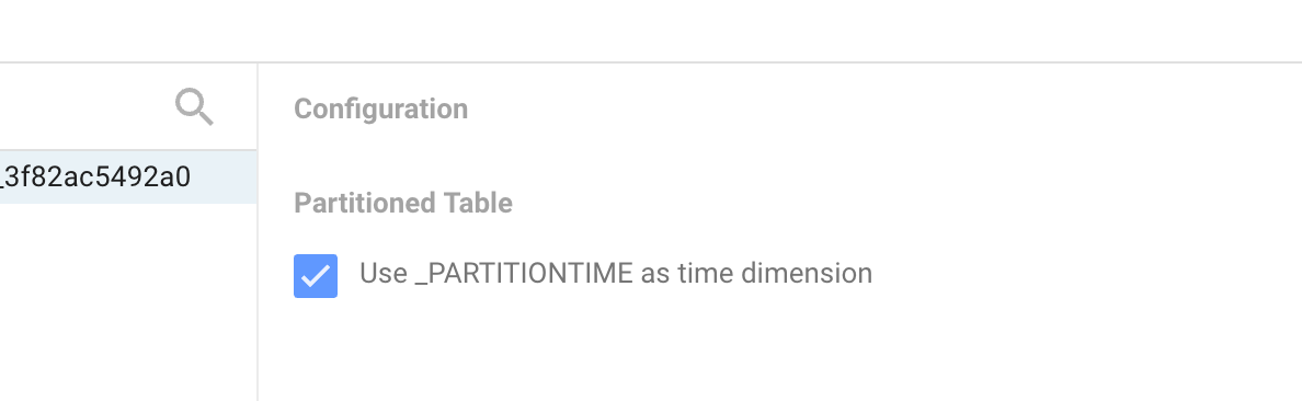 Select Partitioned Table Time Dimension